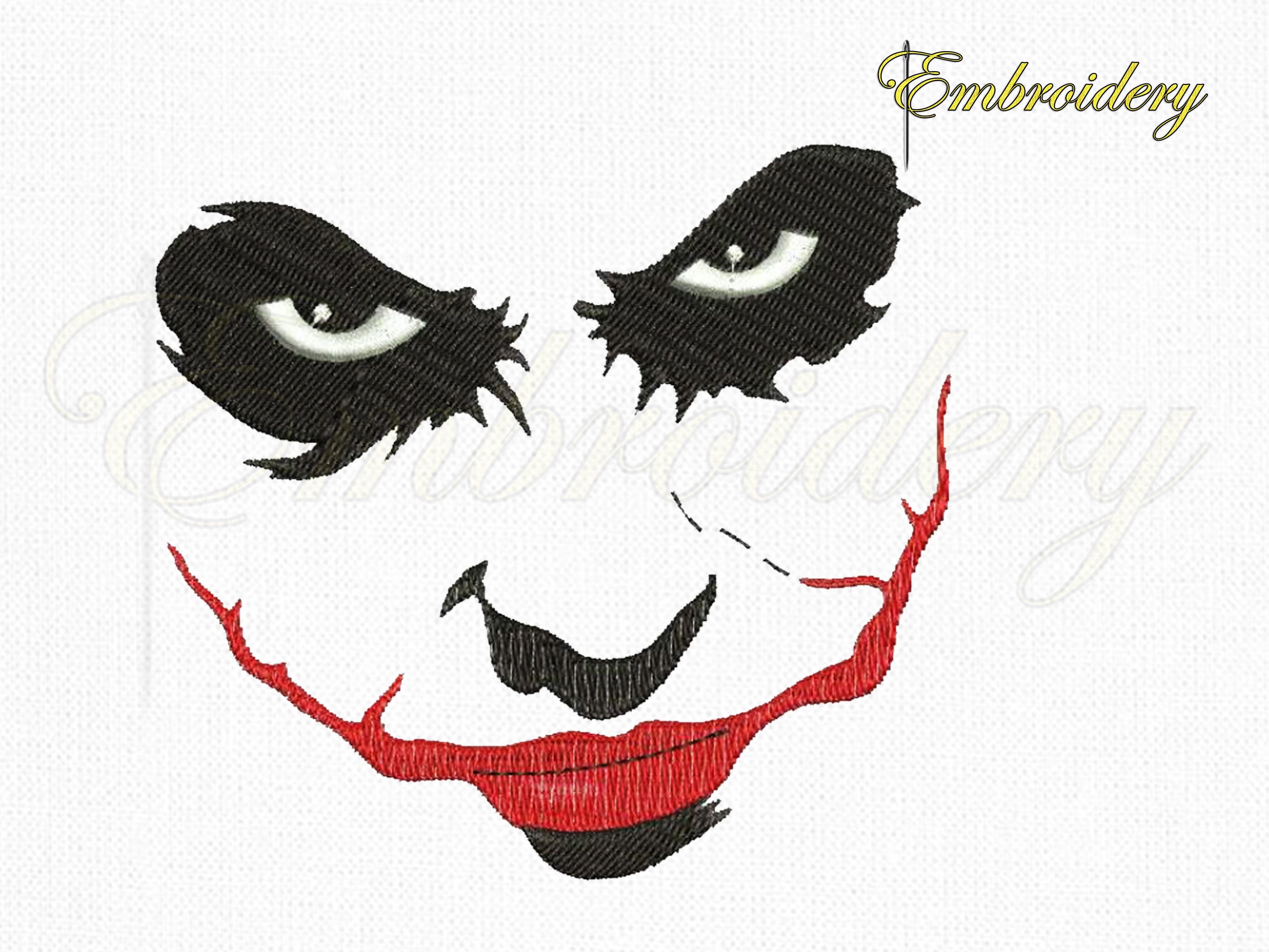 Batman Joker Face Machine Embroidery Design Marvel Joker