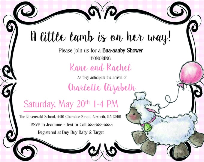 Lamb Baby Shower Invitation