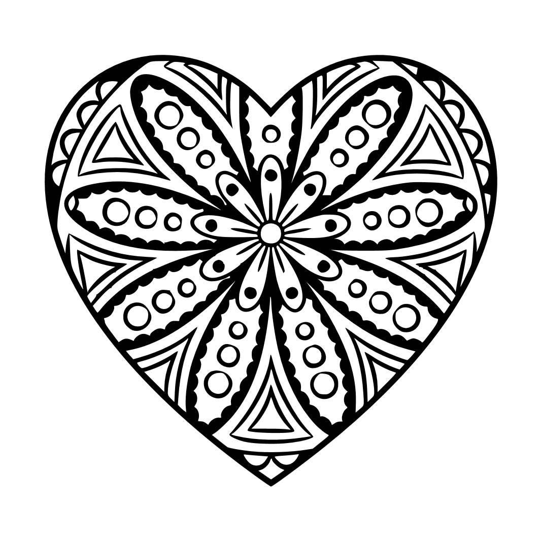 Download heart flower mandala SVG cutting file from CraftyDesignsByLeona on Etsy Studio