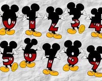 mickey mouse numbers etsy