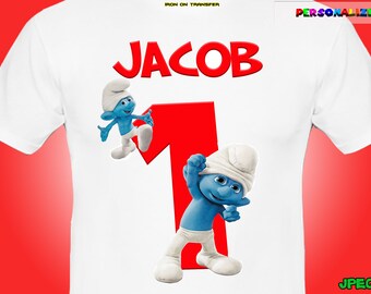 smurf birthday shirt