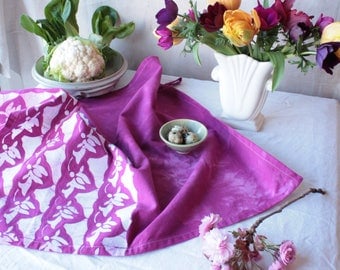 amethyst cyclamen cotton tea towel