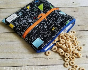 Math Lesson - Medium Reusable Sandwich Bag from green by mamamade