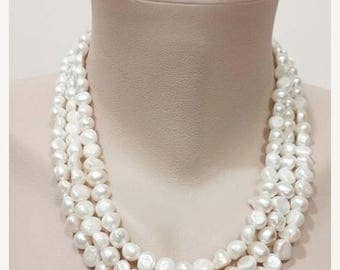 Long pearl necklace | Etsy