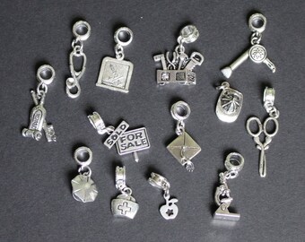 occupation charms, Snake bracelet & European bracelet charms, 5mm hole dangle charms, pandora style charms, interchangeable