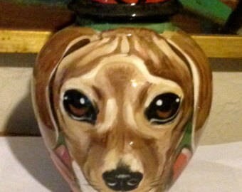 Custom day of the dead rat terrier urn