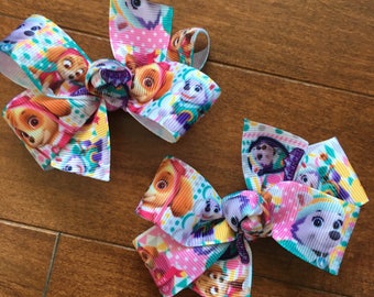 Paw Patrol Bow - Skye Everest Inspired Girl's Hair Bow, Paw Patrol Party, Paw Patrol Birthday, Paw Patrol Party Favor, Paw Patrol Loot bags
