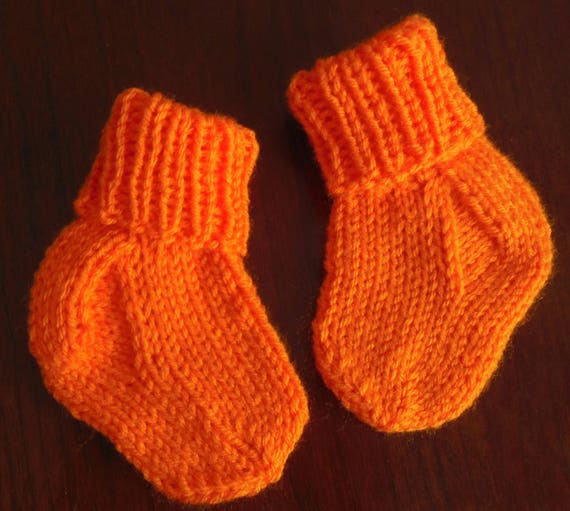 Halloween Baby Socks Orange baby socks hand knitted socks