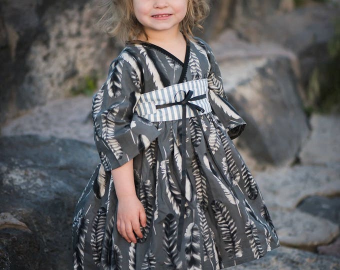 Holiday Outfit - Birthday Outfit - New Years Dress - Gray Dress - Holiday Dress - Toddler Girl Outfit - Birthday Dress 2T to 8 yr