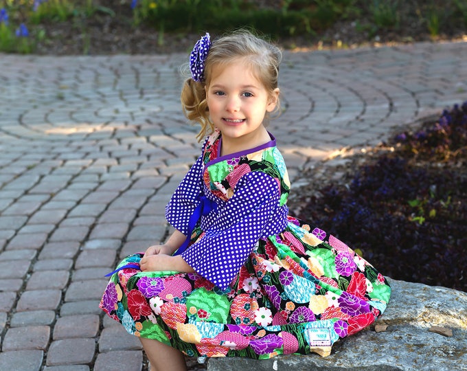Twirl Dress - Toddler Girls Dress - Girls Twirly Dress - 1st Birthday Dress - Girls Floral Dress - Preteen Clothes - 12 months to 14 yrs