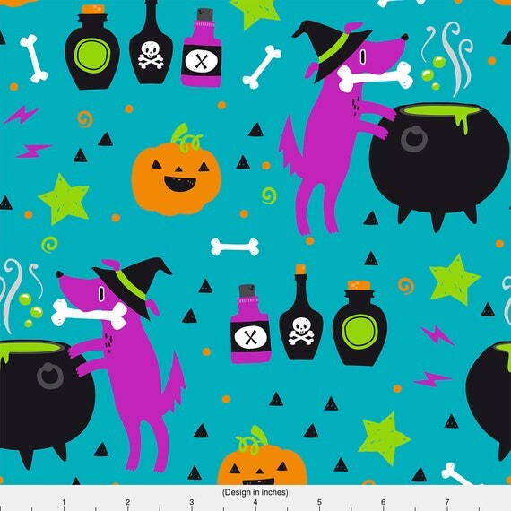 Halloween Dog Fabric Witch Puppy By Lizmytinger Dog Spooky