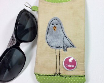Glasses Case, Sunglass Holder, Fabric Eyeglass Case, Smartphone Case, IPhone Case, Padded Fabric Accessory Case, Gift for Her