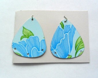 Reclaimed Upcycled Vintage English Tin Earring Findings Pair
