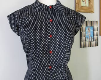 Lily-Mae 1940s Western Slacks Navy Blue - Made to Order
