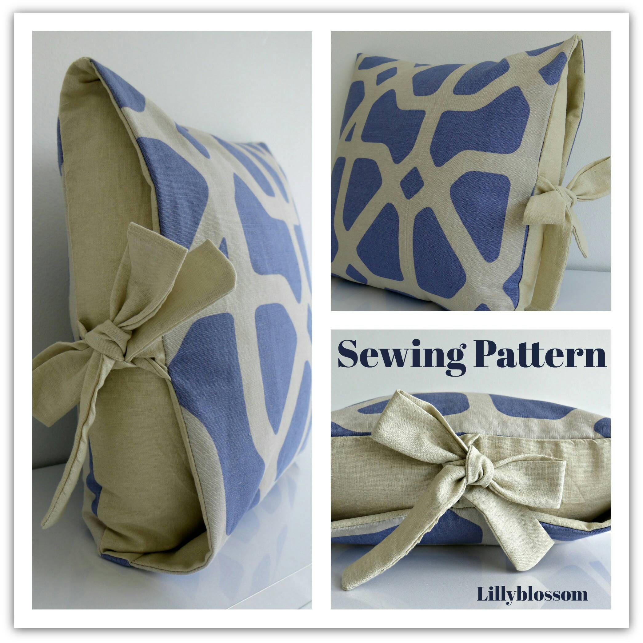 Tied Cushion Cover Sewing Pattern by Lillyblossom. Suitable