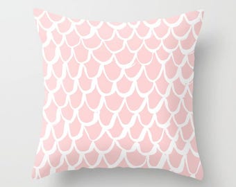Blush Pink Mermaid Throw Pillow - Blush Pillow - Rose Cushion - Mermaid Pillow - Pink Pillow - Blush Cushion 16 18 20 24 inch Pink Mermaid