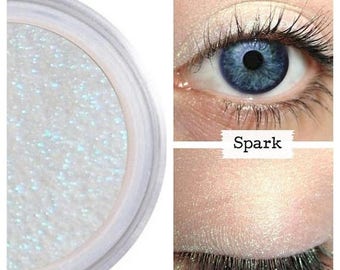 SALE Sparkle Shimmer Make Up, Sheer Eyeshadow, Natural Glitter, Shimmering Eyes, Green Blue Aqua, Vegan, Long Lasting, SPARK, Natural Overla