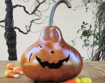 Halloween Gourd Jack O Lantern Primitive Pumpkin Decoration