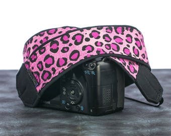 Pink Leopard, Camera Strap, Hot Pink, dSLR, SLR, 103