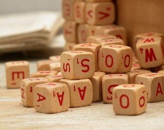 69 Vintage Scrabble Game Dices Alphabets Letters Repurpose Assemblage Collage Craft Jewelry Supply