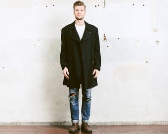 Men Overcoat Vintage Wool Winter Coat 80s Black Topcoat Greatcoat Chesterfield Outerweaer Jacket 90s Men Overcoat Vintage Wool Winter Coat 80s Black Topcoat Greatcoat Chesterfield Outerweaer Jacket 90s