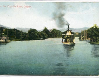 Steamer Boat Coquille River Oregon 1910c postcard