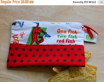 On Sale Zippered Reusable Snack Sack, Half Size - 7.5" x 5"- EcoFriendly, Machine Washable