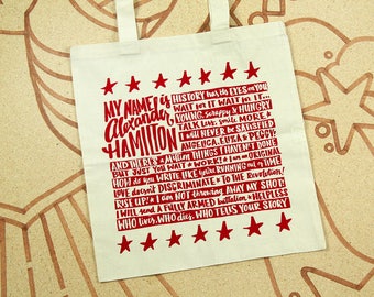 Alexander Hamilton Tote Bag // Hamilton Quote Bag // Musical Theater Tote //