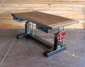 French Industrial Adjustable Height Desk - Vintage work Table