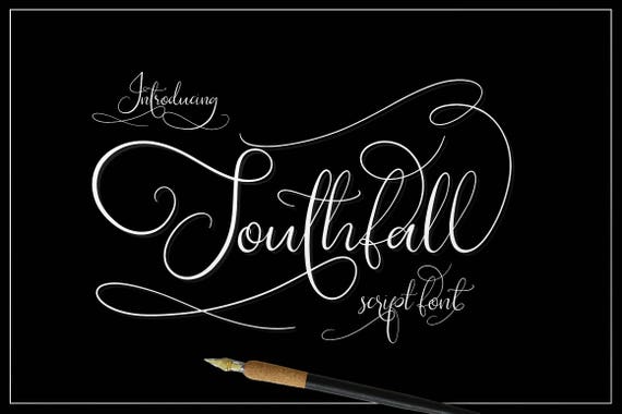 Calligraphy Font, Modern Calligraphy, Digital Fonts, Wedding Font, Invitation Font, Script Font, Digital Download, Southfall