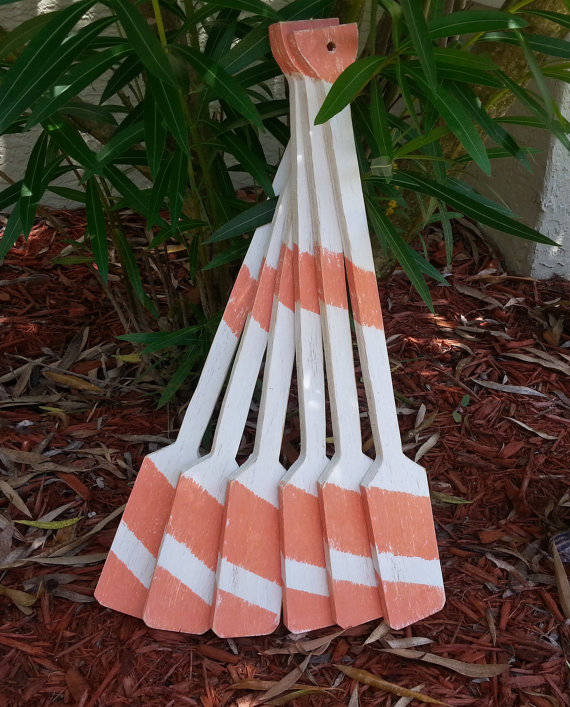 Set Of 6 Decorative Oars Nautical Wall Art Lake House Decor