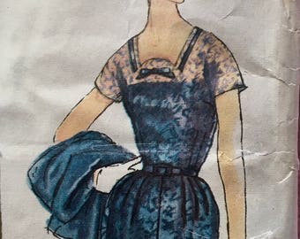 50s Dress Pattern Simplicity 2420 Slenderette Dress and Jacket Bust 36 Size 16