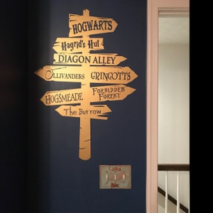 Harry Potter Road Sign Vinyl Wall Decal Diagon Alley Hogwarts