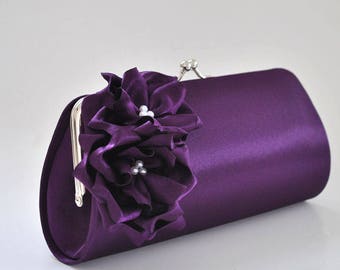 Black and Deep Purple Wedding clutch Custom clutch