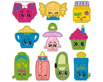 SHOPKINS 3 - Machine Applique Embroidery - 10 Patterns in 3 Sizes - Instant Digital Download