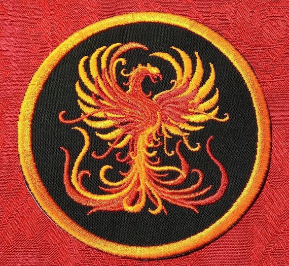 Phoenix Embroidery Patch 4 and 6 Diameter