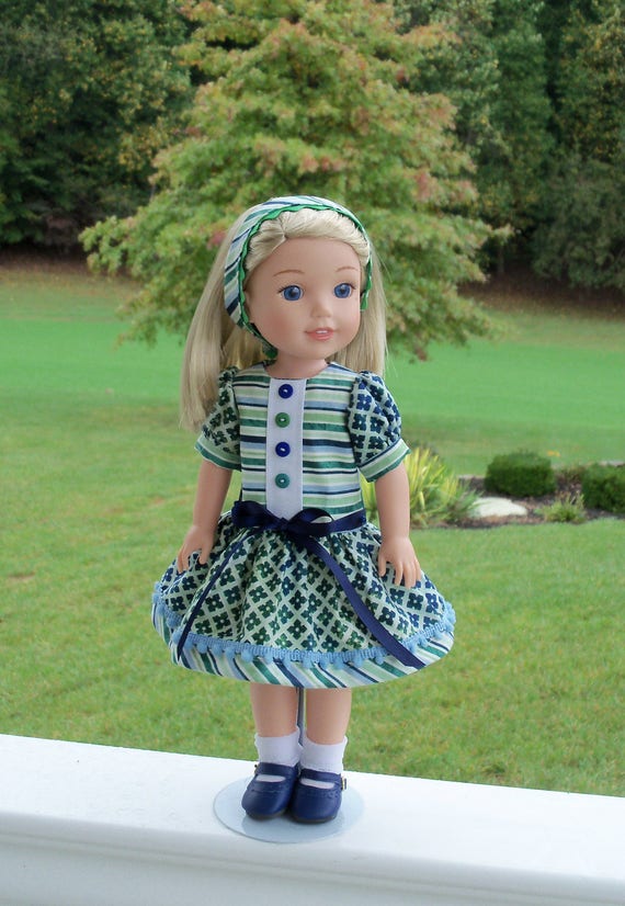 14" Size/ Dress, Headband and Shoes for American Girl Doll 14" Wellie Wishers®
