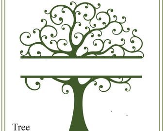 Tree svg, tree of life svg, split tree svg, nature svg, family tree svg, tree illustration, greeting cards, signs, iron on tree, printable