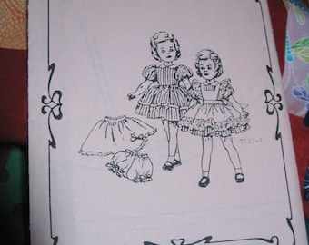 Vintage SHIRLEY TEMPLE 19" Doll Pattern #7123-1 Dress,Pinafore,Petticoat & Panties...Fashions to Fit..Reproduction....Never Used...#158