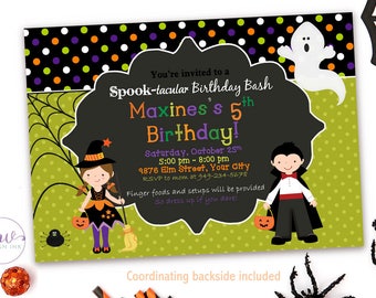 Kids Halloween Birthday Invitation, Halloween Costume Party Invitation, Kids Halloween Party Invitation, Halloween Invitation Kids, Digital