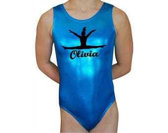 Gymnastics Leotards Personalized Girls Mystique Leap Leotard Gymnast Dance leotard Ocean Turquoise Mystique by AEROLeotards