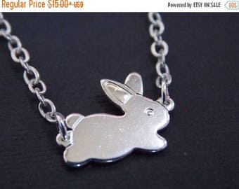 SALE Silver Necklace, Rabbit Necklace, Bunny Necklace, Silver Bunny, Silver Rabbit, Rabbit Pendant, Bunny Pendant, Small Bunny, Animal Jewel