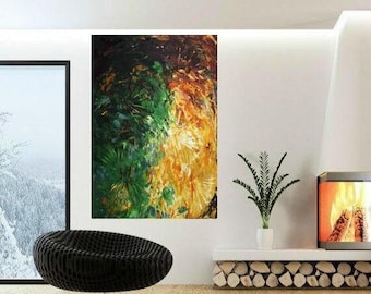 SALE ORIGINAL HUGE Abstract Landscape Oil Painting Thick Texture Gallery Fine Art -Nicolette Vaughan Horner