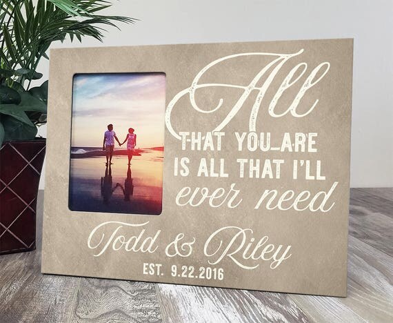 Personalized Wedding Picture Frame, Custom Wood Picture Frame, Wood ...