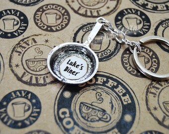 Gilmore Girls, Gilmore Girls Keychain, Luke's Diner Frying Pan Key Chain, Gilmore Girls Gift, Stars Hollow, Luke's Diner, Lorelai Gilmore