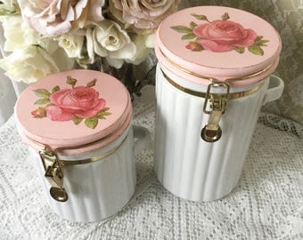 Arpillera país tarros de bodas centro de mesa-Shabby Chic