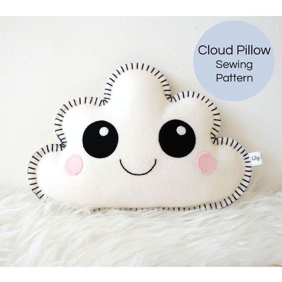 SALE Cloud Pillow, Softie Pattern, Easy Sewing Pattern, Cloud plush