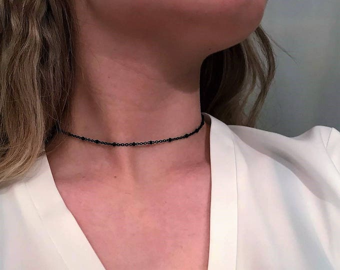 Choker Necklace, black chain choker ,Dainty choker,dainty necklace,black choker, simple chain necklace,women necklace, minimalist choker