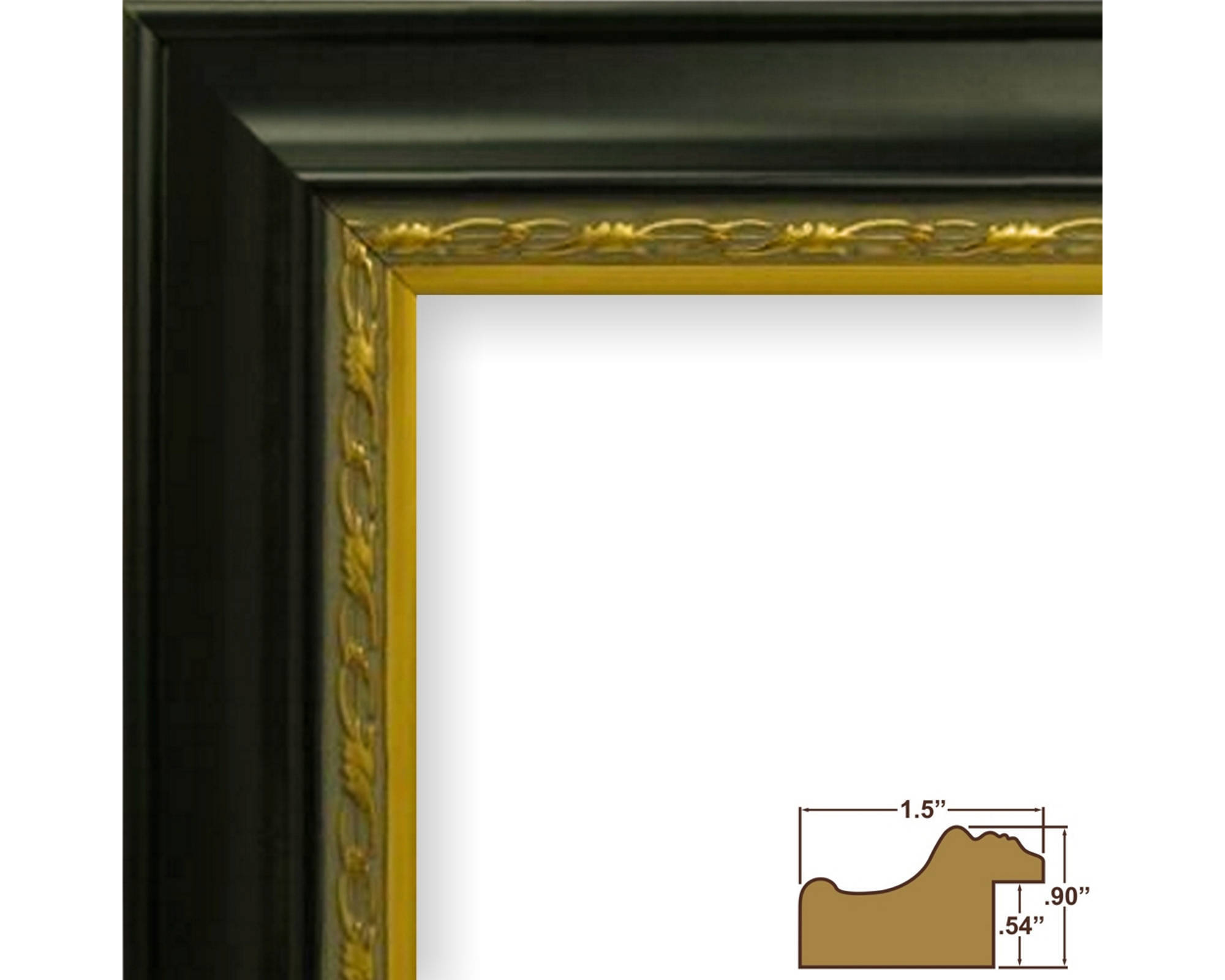 Craig Frames 20x30 Inch Gothic Black and Gold Picture Frame