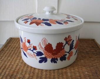 Chinoiserie casserole dish, blue and white casserole, Fitz and Floyd, oven to table casserole dish, Thanksgiving